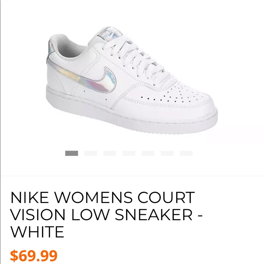NIKE WOMENS COURT VISION LOW SNEAKER - WHITE